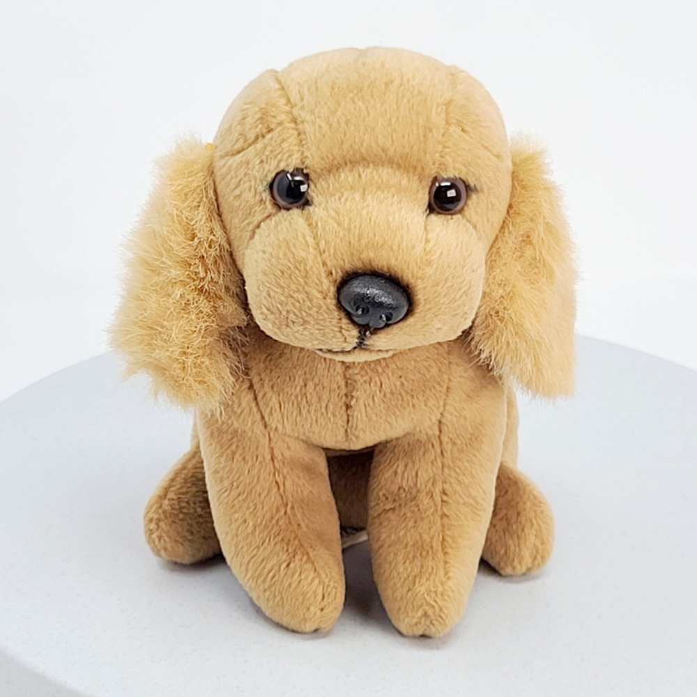 Cocker Spaniel Dog Puppy Plush 6 Inch Tan Sitting Stuffed Animal Weighted